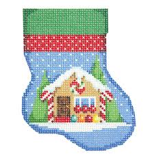 Bradley Needlepoint NTG-TS775
Gingerbread House Mini Sock
18 count canvas