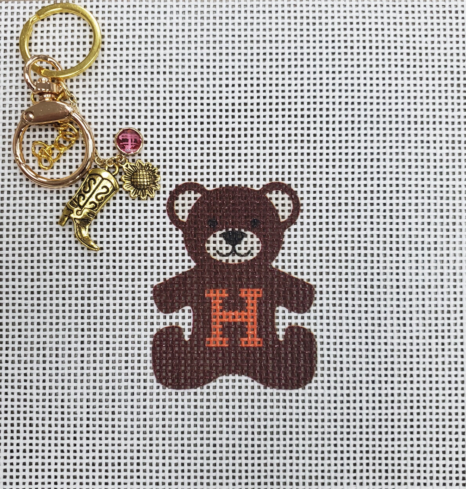 Alice Peterson TF-5 Bear Bag Tag - Hermes - Brown Canvas and bag attachment set.& Attachments vary.