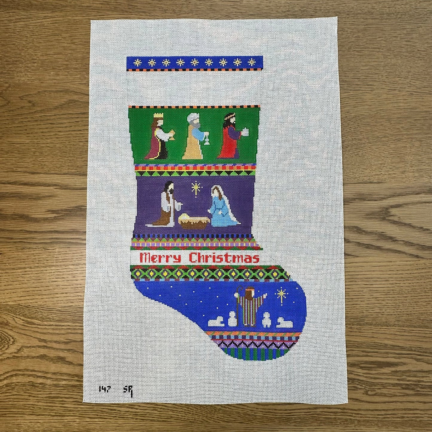 Bold Stripe Nativity, Stocking (TS)