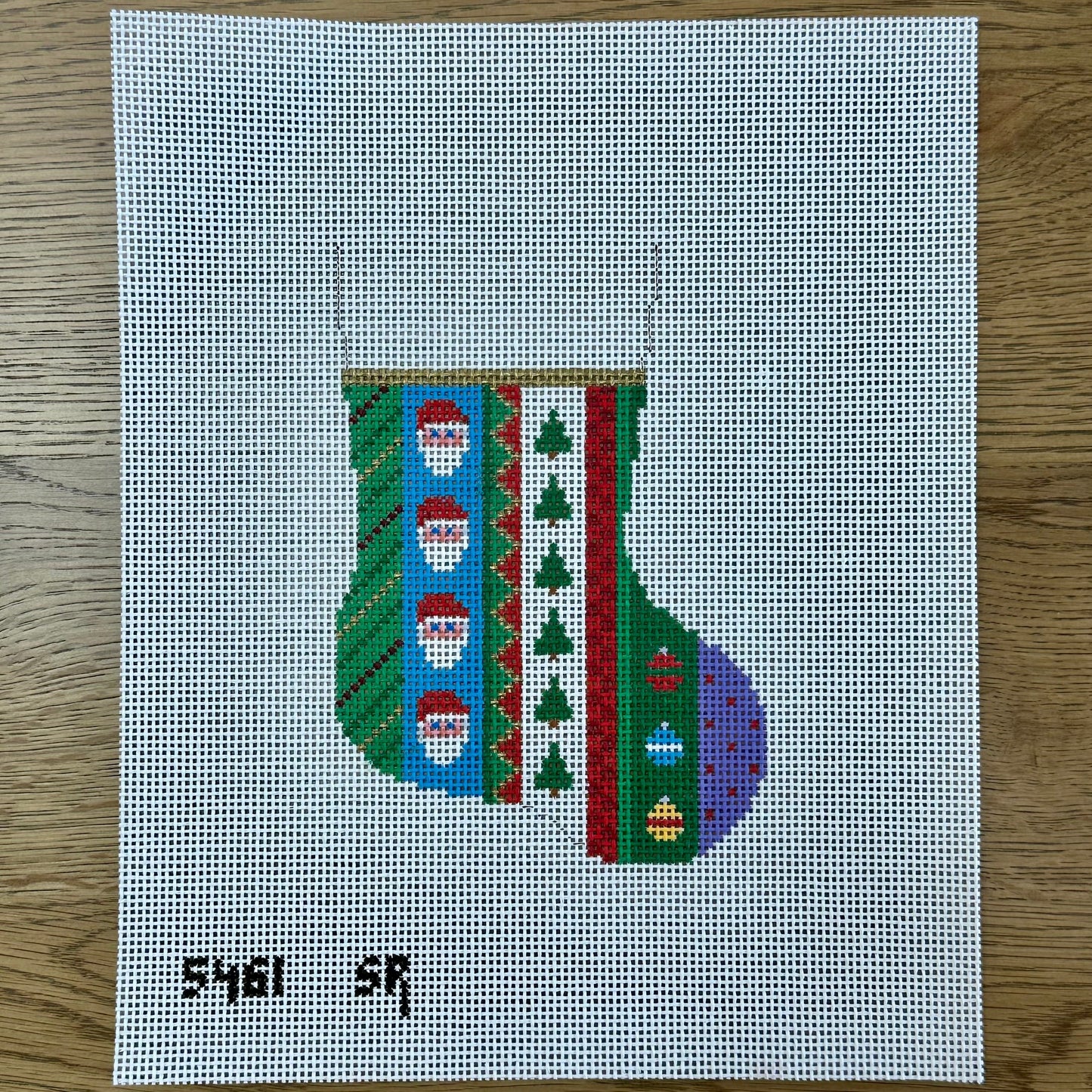 Santa, Vertical, Stripe, Mini Stocking (TS)