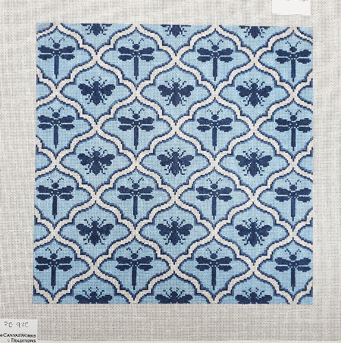 CanvasWorks Traditions PO97C Bee & Dragon Fly Pillow