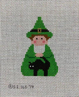 KCN Designs SI165-74 Green Witch
with Cat Angel