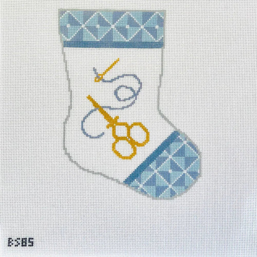 KCN Designs BS85 Needlepoint Bauble Stocking in Blue