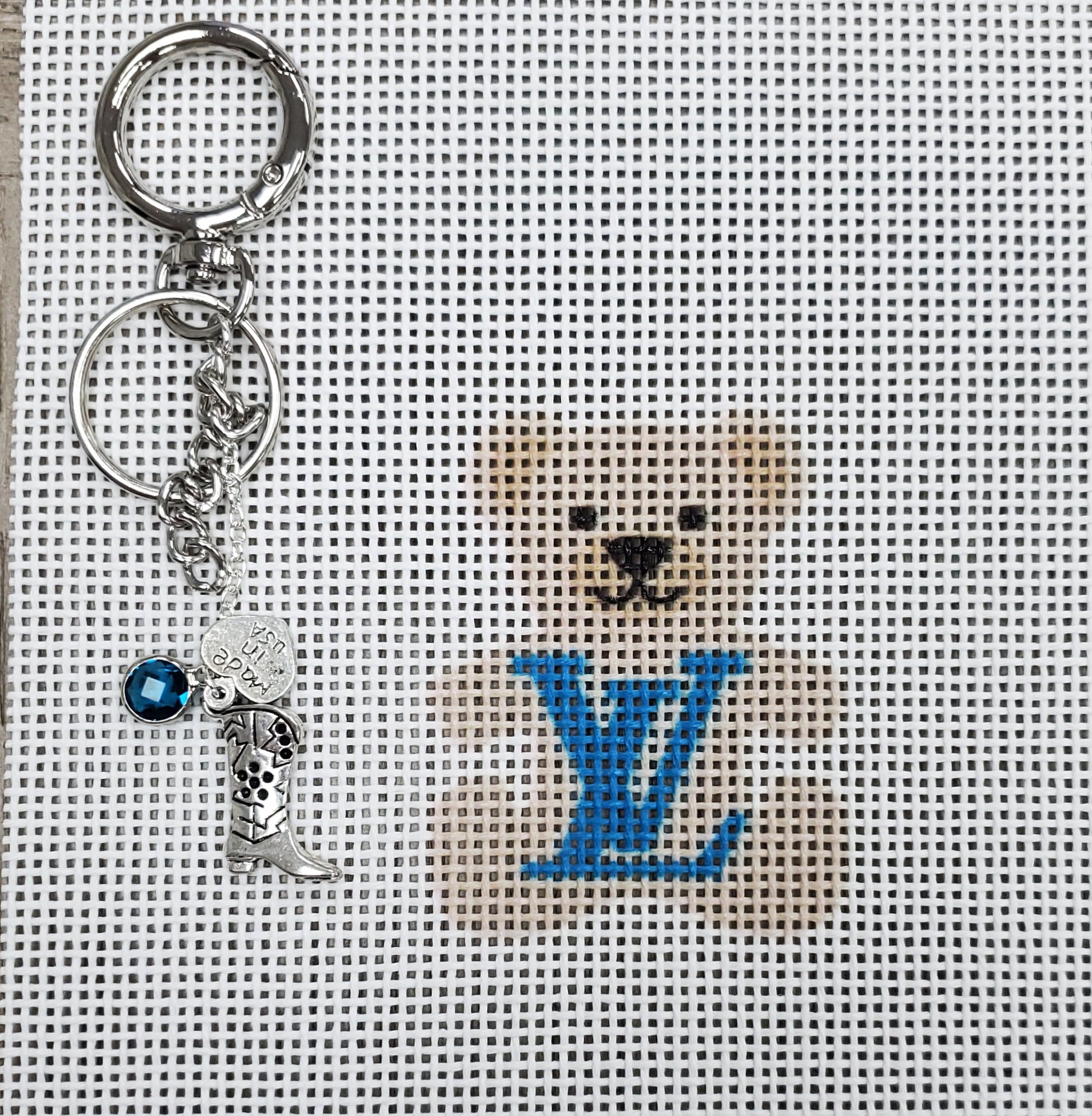 Alice Peterson TF-3 Bear Bag Tag - Louis Vuitton - Teal Canvas and bag attachment set.& Attachments vary.