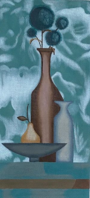 LYM Blue Floral Yellow Pear