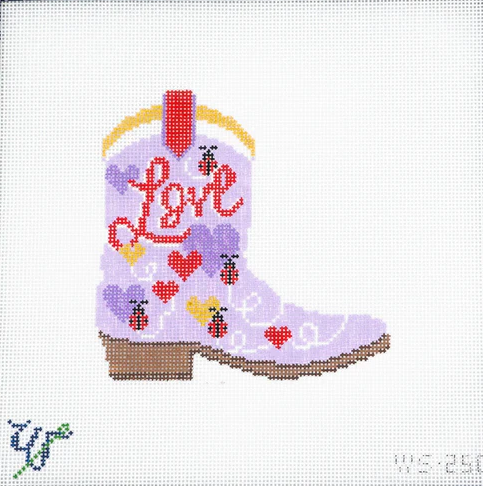 Wipstitch Needlepoint Lovebug Cowboy Boot WS-250