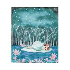 CBK Needlepoint Collections Maya Lindberg ML-PL05 Sleeping on a Lily Pad