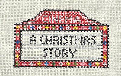 Needlepoint by Laura for Blue Water Designs BW2126NBL Marquee A Christmas Story
