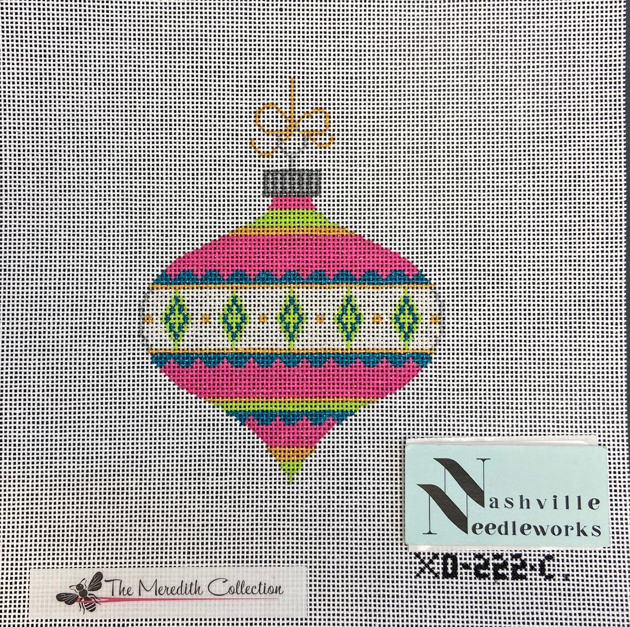 The Meredith Collection Vintage Ornament Pink-Blue-Green XO-222C