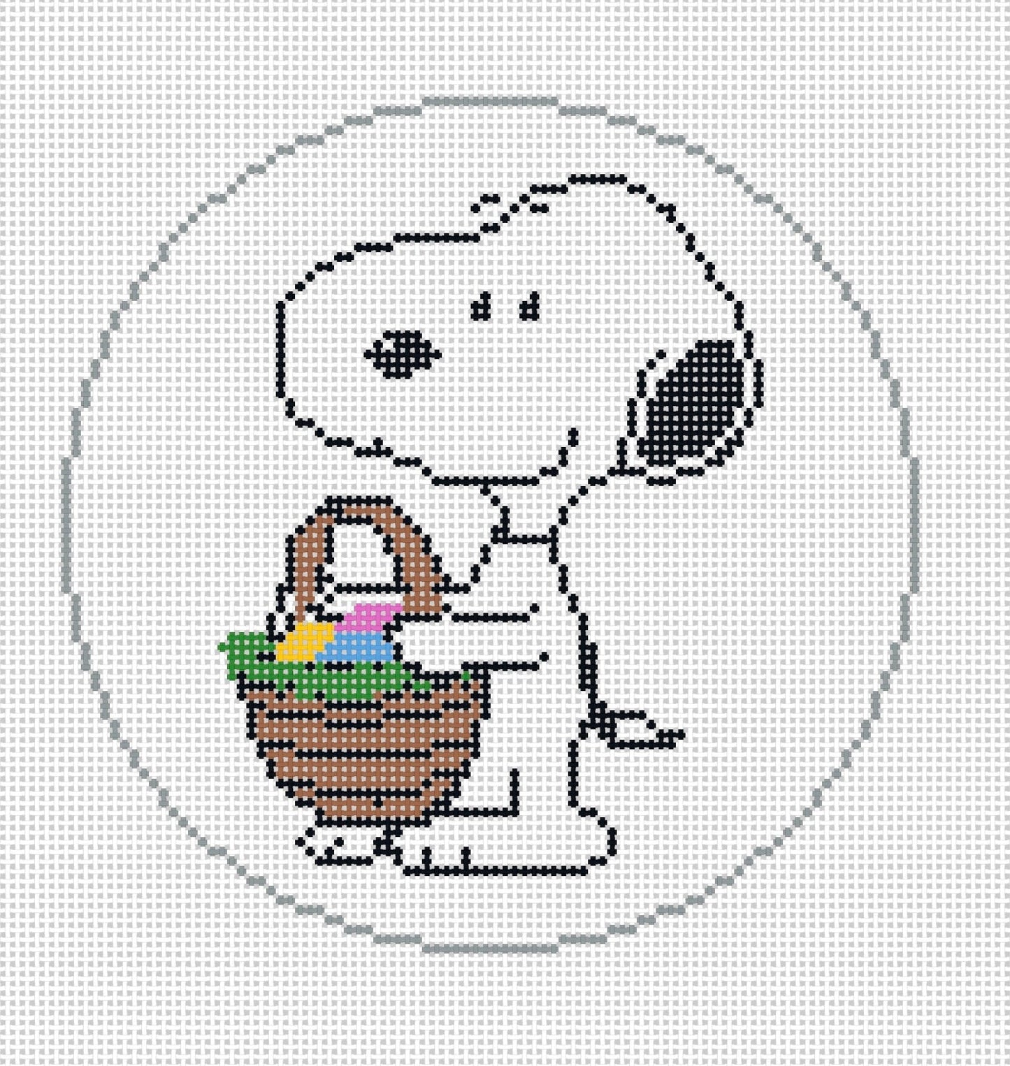 PEANUTS Easter - Snoopy with Easter Basket Round