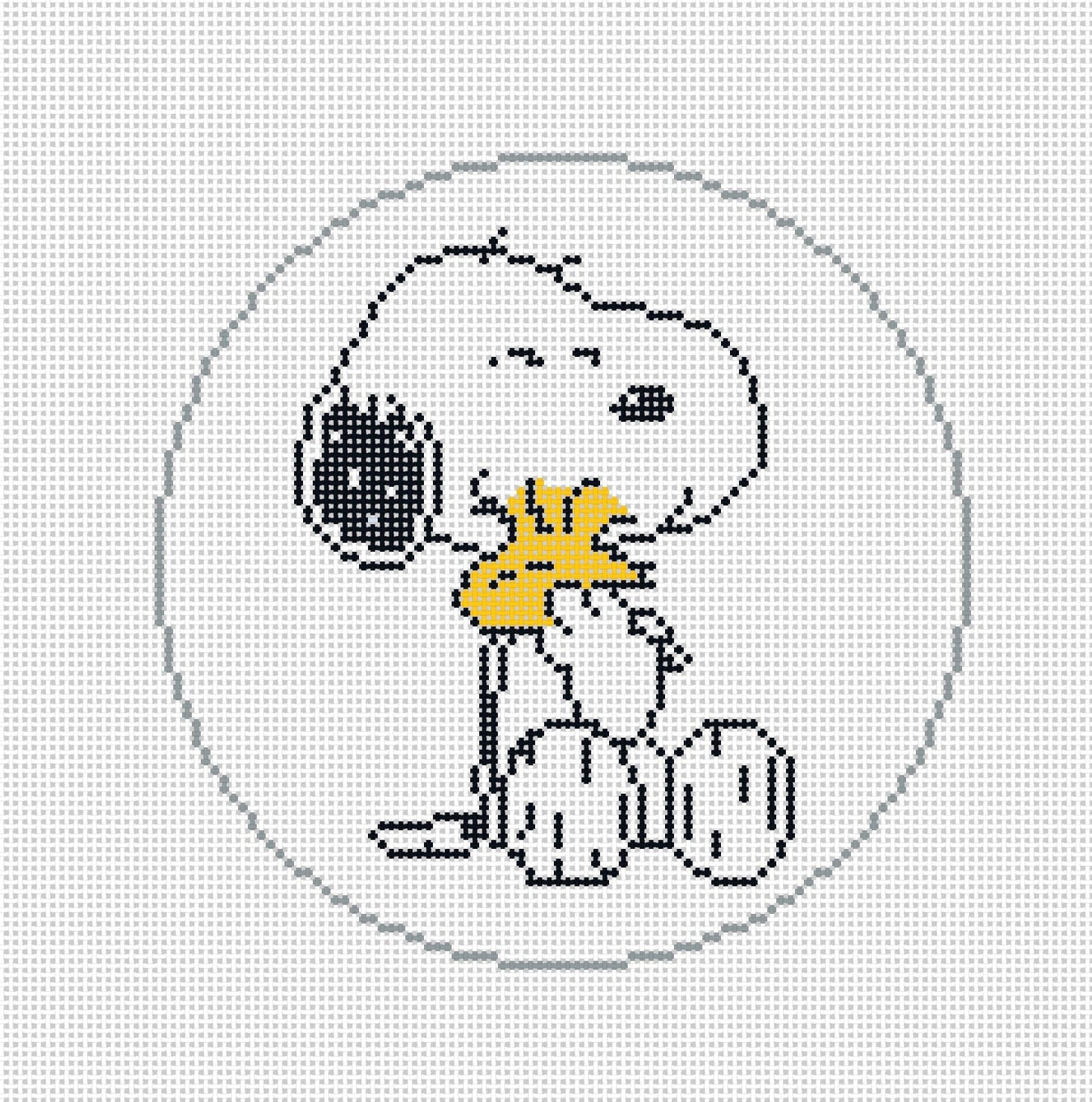 PEANUTS Everyday - Snoopy Hugging Woodstock Round Canvas