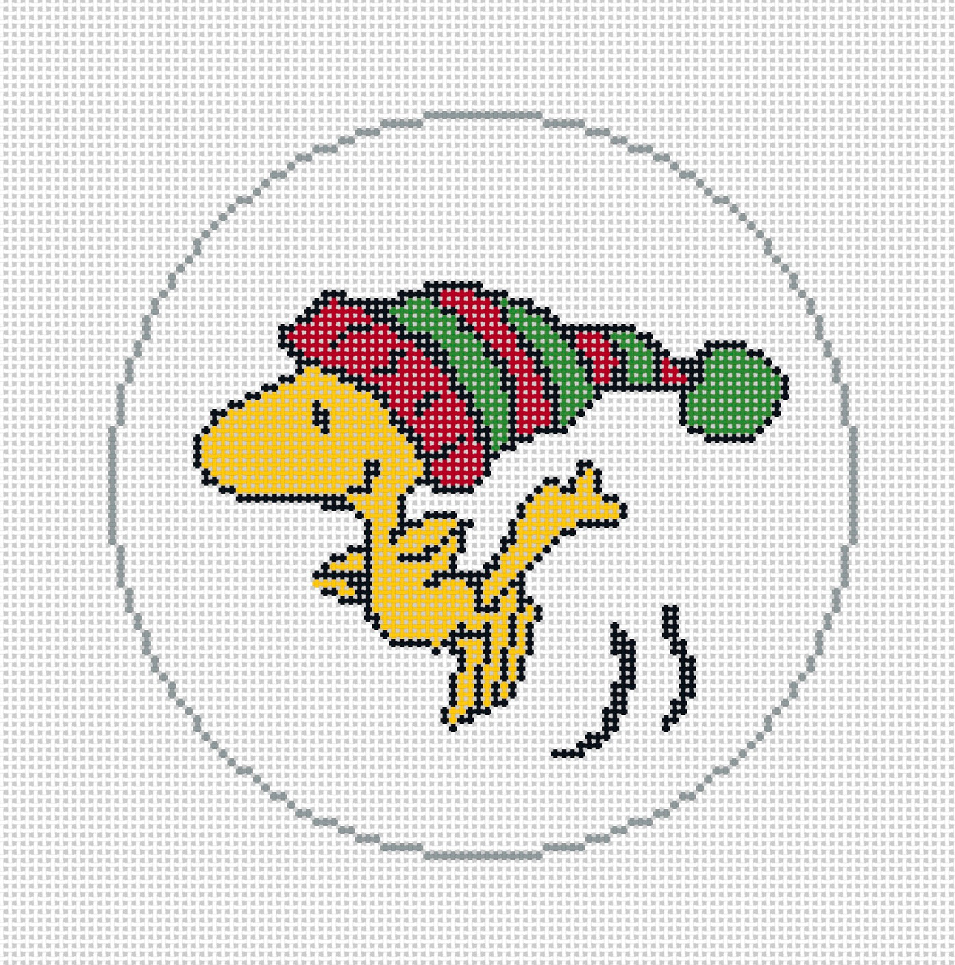 PEANUTS Winter - Woodstock in Stocking Cap Round Canvas