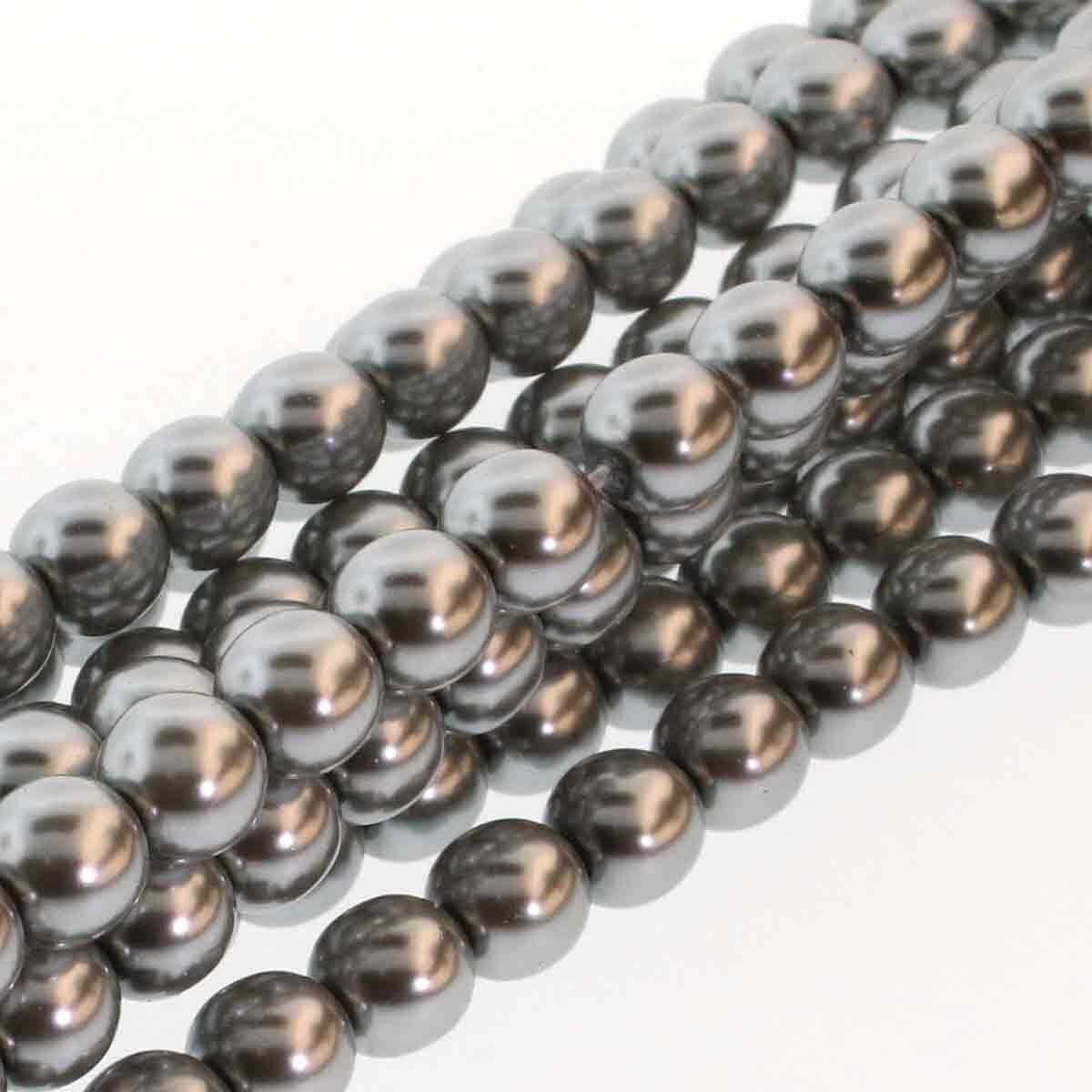 4mm Glass Pearls-Silver