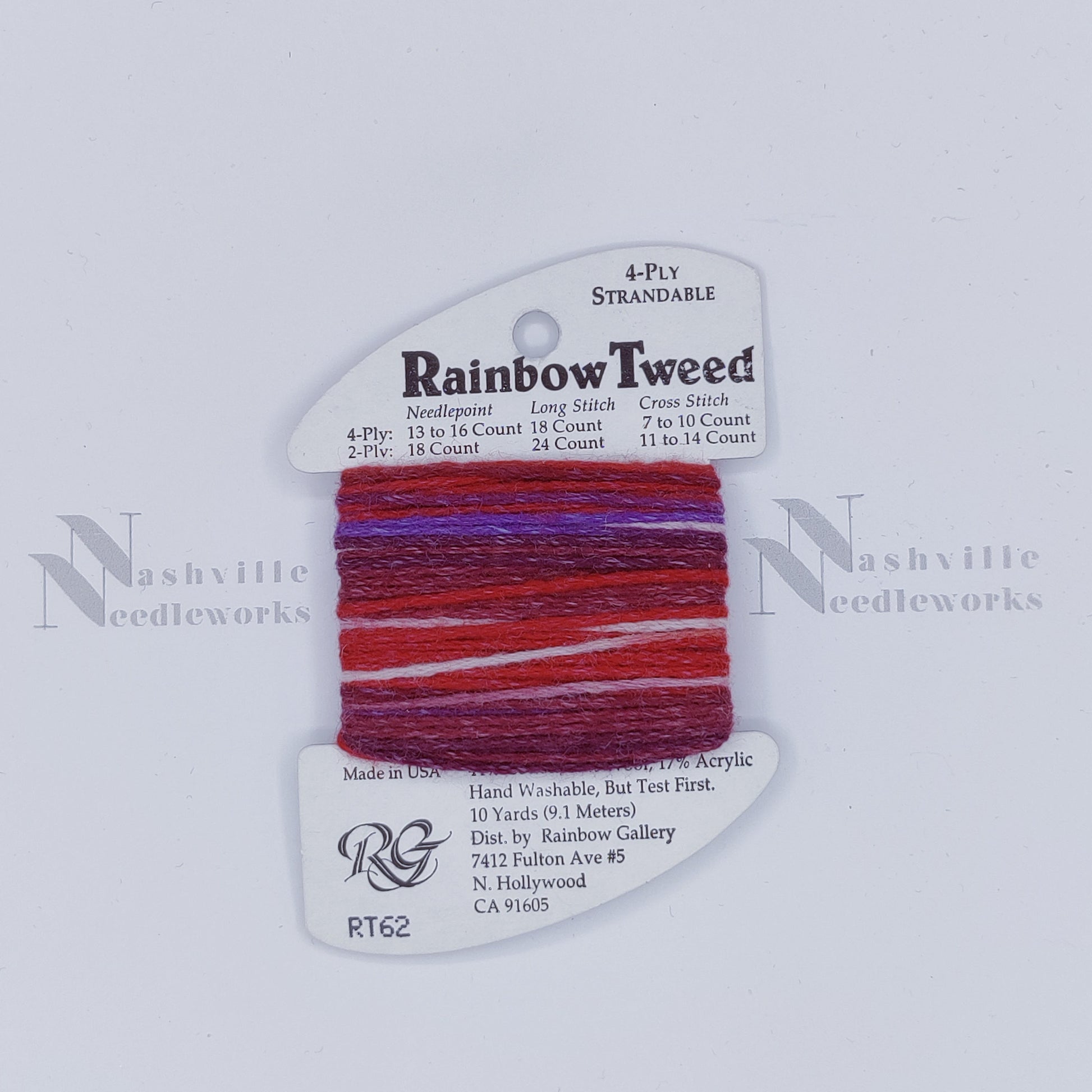 Rainbow Tweed - RT62 Raspberry Swirl