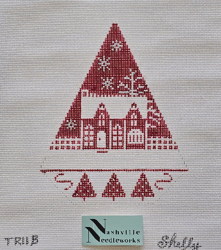 Shelly Tribbey Designs TR11B Red & White Christmas Triangle-13