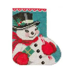 CBK Needlepoint Collections Shelly Tribbey ST-SK94 Mini Skate-Christmas Snowman