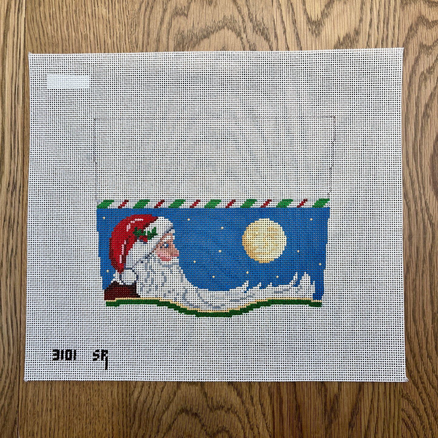 Stocking Cuff, Moonlit Santa (TS)