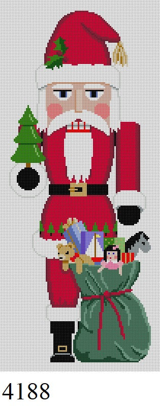 Susan Roberts Needlepoint Santa With Bag of Toys Nutcracker 4188