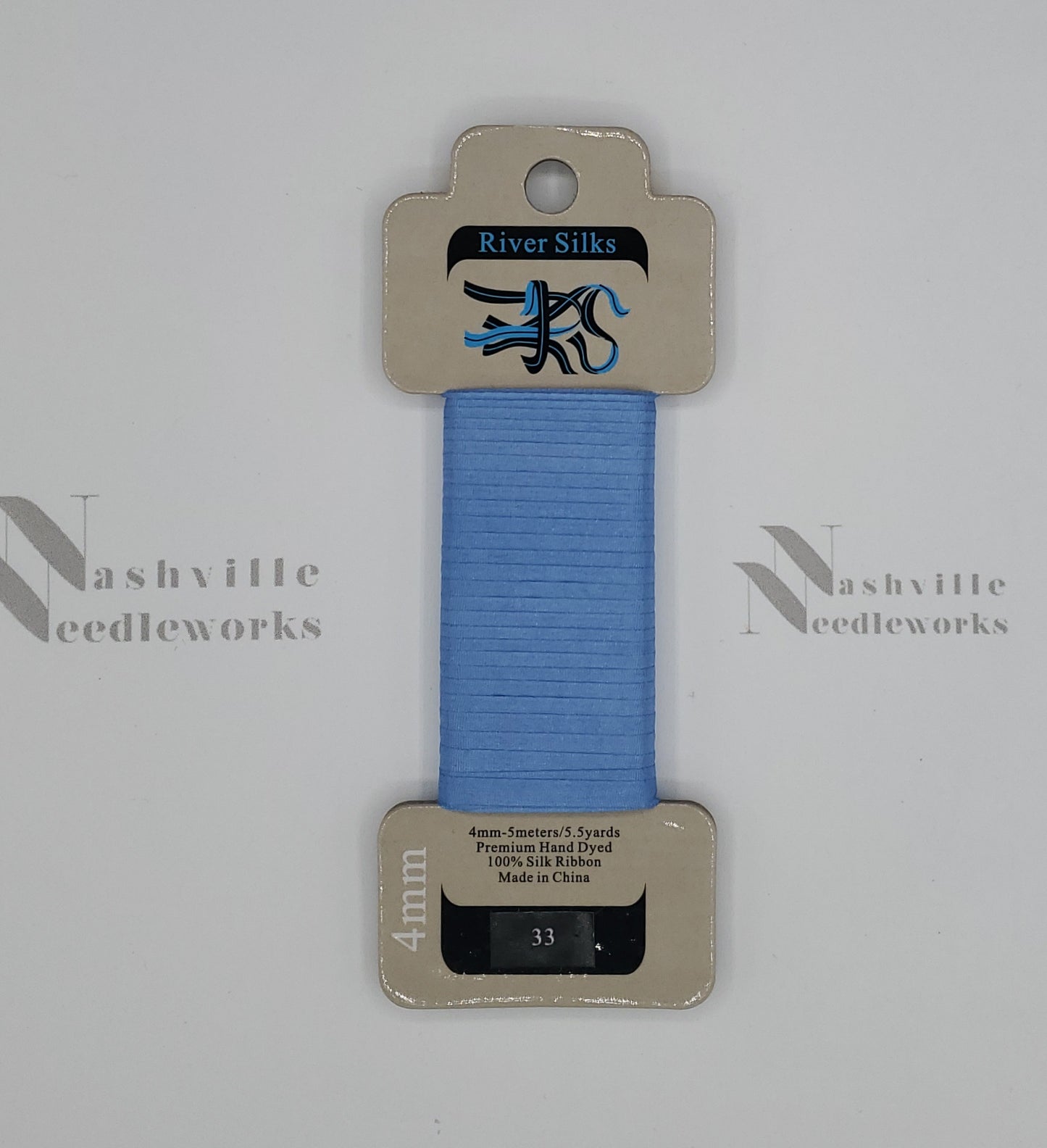 Silver Lake Blue Silk Ribbon - 33