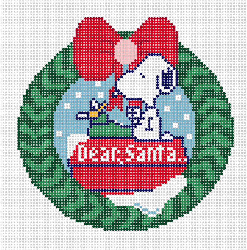 PEANUTS Christmas - Snoopy Dear Santa Wreath Round Canvas
Officially Needlepoint
SKU: XMAS05