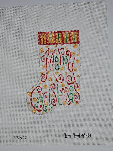 Tina Timberlake TT4X602 Red Merry Christmas Mini Stocking