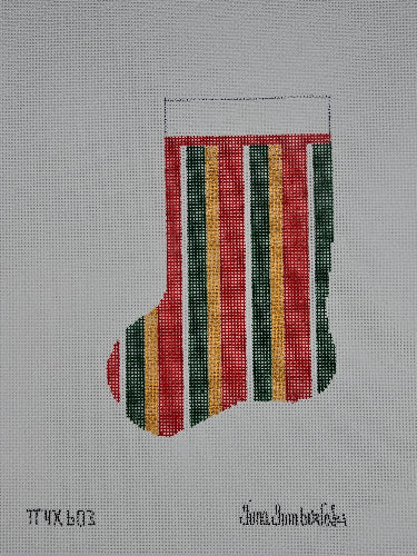Tina Timberlake TT4X603 Red/Green Striped Mini Stocking