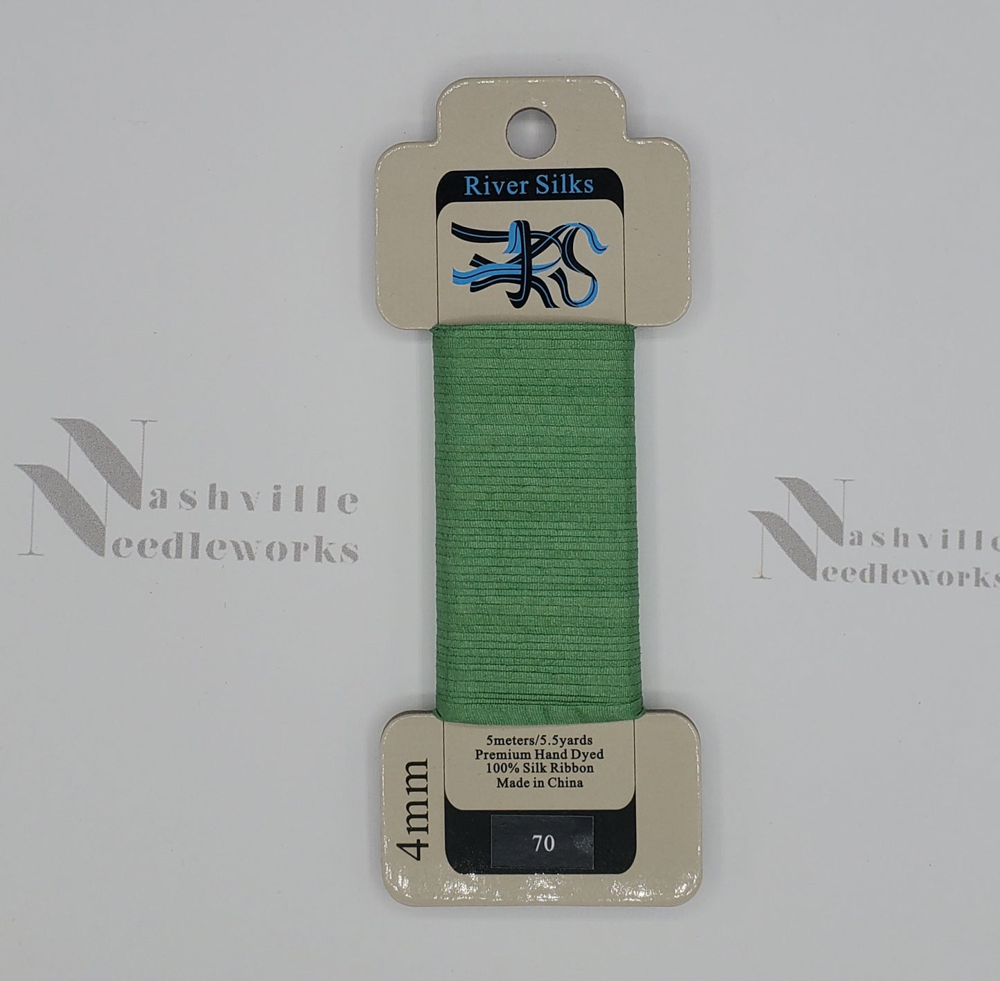 Stone Green Silk Ribbon - 70