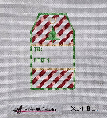 The Meredith Collection XO-198-A Striped Gift Tag-To & From