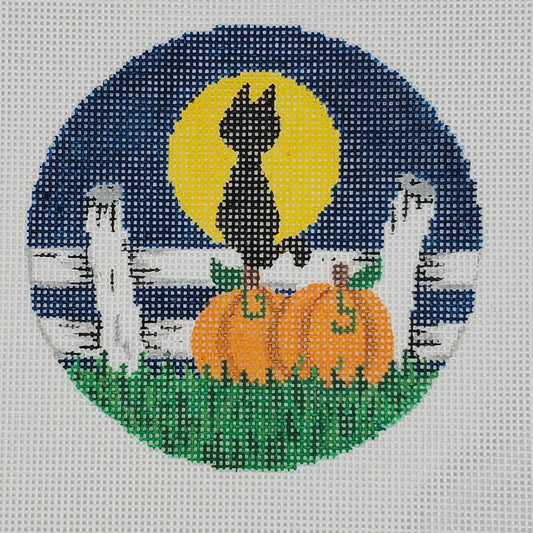 Cat on a Fence Halloween Ornament