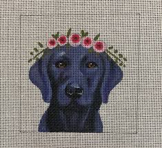 Colors of Praise Black Lab W/Floral Crown IN070