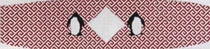 W-50c (TS) W-50c (TS) - Penguins cummerbund w/red fretwork bkg., monogram
