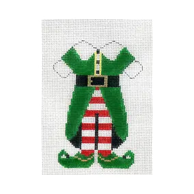 CBK Needlepoint Collections Walker Street Designs Boy Elf Suit Ornament 
WSD-XO03