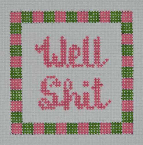Needlepoint by Laura for Blue Waters Designs BW2141NBL 
Well Shit