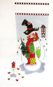 X-164 (TS) - Patchwork Snowman Stocking
