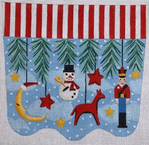 XC-12 (TS) - Primitive Ornaments w/Moon Stocking Cuff