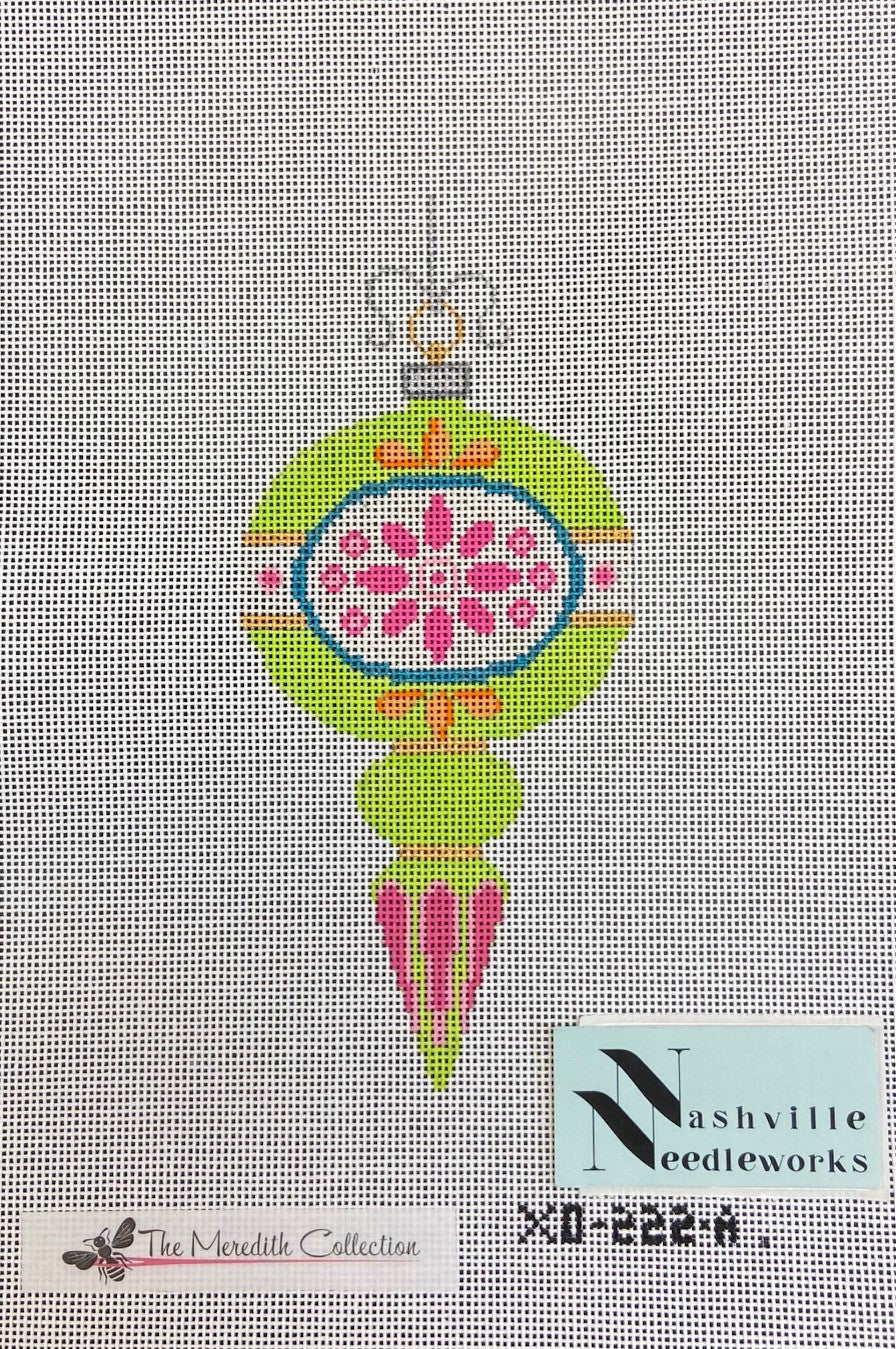The Meredith Collection Vintage Ornament Lime/Pink/Blue XO-222A