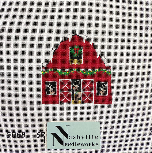 Susan Roberts Needlepoint Holdings 
5869 Reindeer Barn Ornament