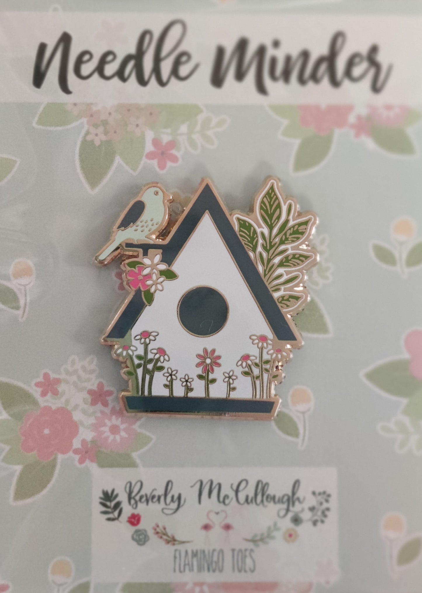 FlamingoToes BirdhouseNM FloralBirdhouseNeedleMinder