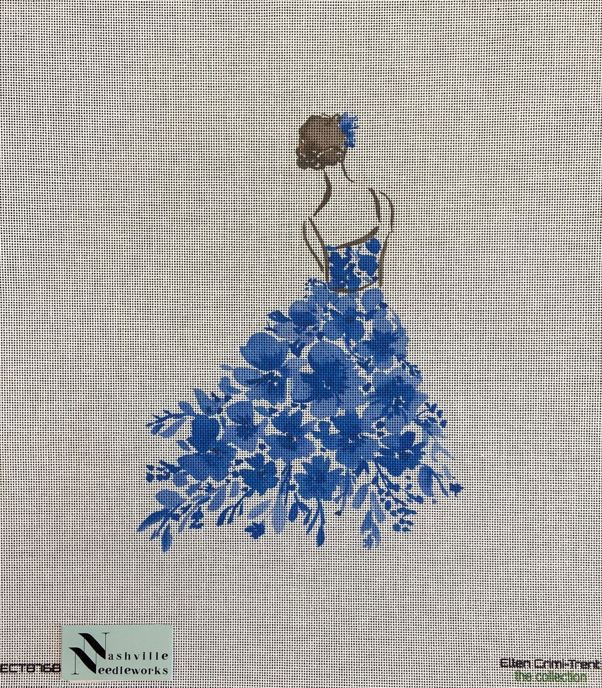 Lady with Blue Flowers