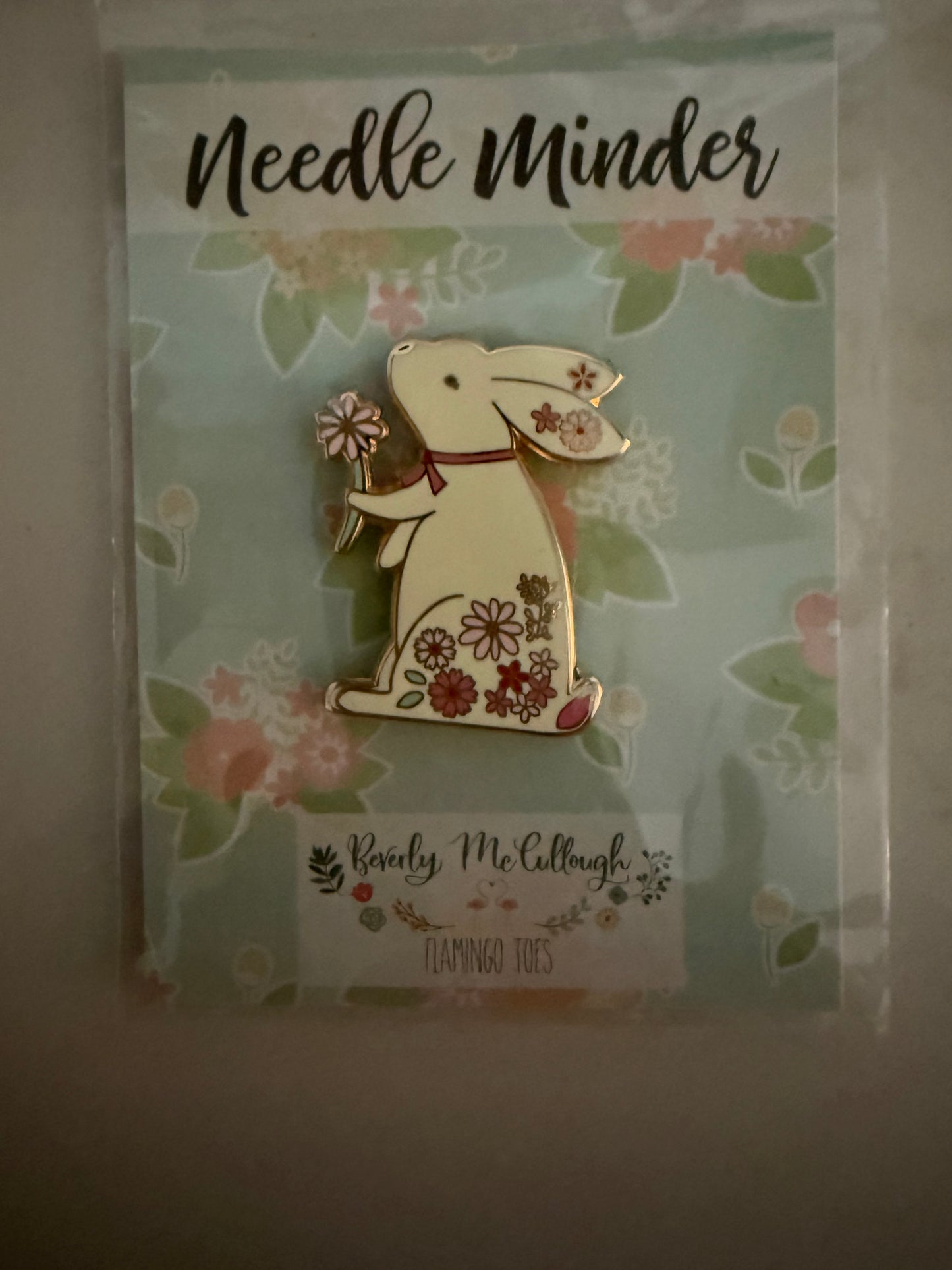 FlamingoToes BunnyNM FloralBunnyNeedleMinder