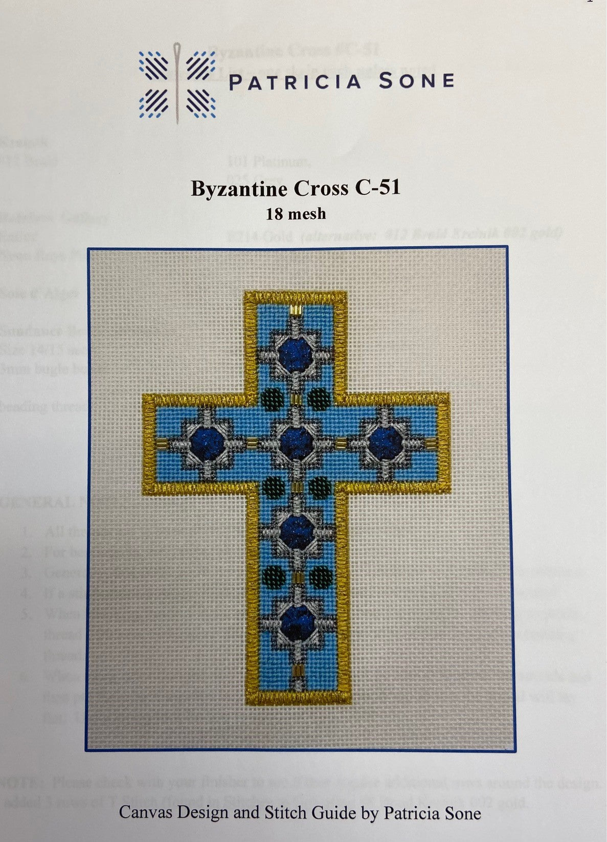 Byzantine Cross with Stitch Guide