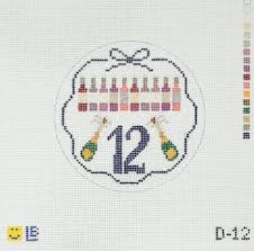 Lauren Bloch Designs D-12 12 Days of Needlepoint-12 -Ways to Celebrate!