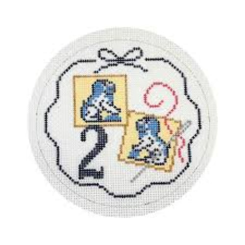Lauren Bloch Designs D-02  12 Days of Needlepoint-2 Foo Needle Minders