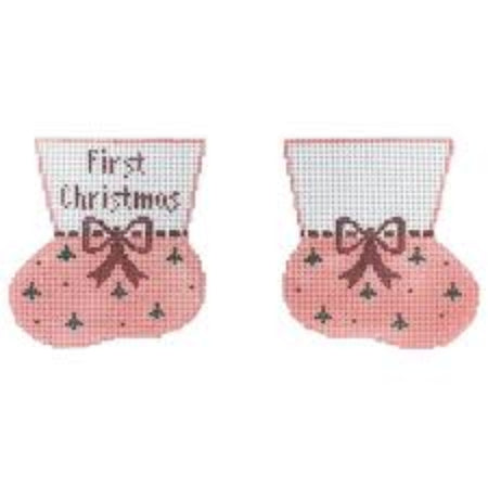 Kathy Schenkel Designs 1st Christmas Booties (Pink) CO301