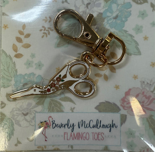 FlamingoToes EmbroideryScissorsEnamelCharm