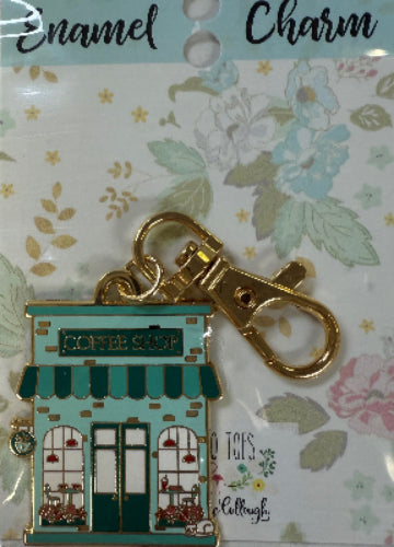 FlamingoToes CoffeeShopEnamelCharm