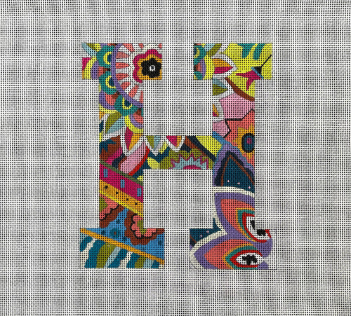 Colors of Praise Needlepoint LE156 H Retro Design H