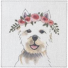 Colors of Praise Westie W/Floral Crown IN098