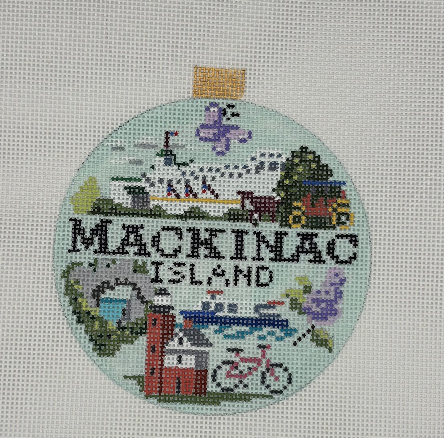Bradley Needlepoint
Mackinac Island Travel Round Ornament
KB1445