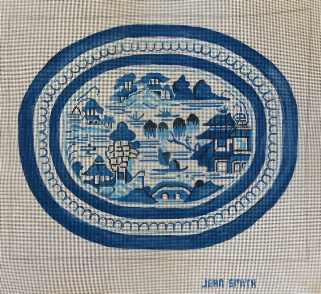 Jean Smith 69F Blue Export Platter - Oval